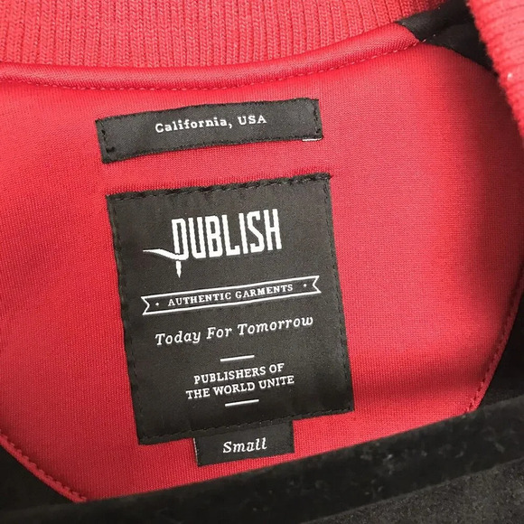 Publish Bomber Jacket Polar Fleece Lining Heavyweight Y2K Size Small - Picture 5 of 9